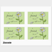 Friend Gift van God, Daisy over Groene, Religieuze Rechthoekige Sticker (Vel)