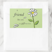 Friend Gift van God, Daisy over Groene, Religieuze Rechthoekige Sticker (Tas)