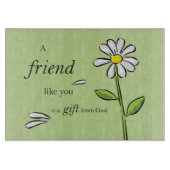 Friend Gift van God, Daisy over Groene, Religieuze Snijplank (Voorkant)