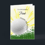 Friend Golfer Birthday Card Kaart<br><div class="desc">Geef je golfliefhebbende vriend een golfer kaart met een explosief golfthema! Een aangrijpende golfbal met de woorden "aan een geweldige vriend".</div>