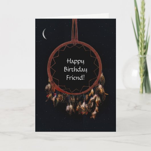 Friend Happy Birthday Dream Catcher en Moon Kaart (Voorkant)