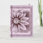 FRIEND Happy xIX Custom Birthday LAVENDER Flower Kaart<br><div class="desc">Deze kaart met de zachte pastelbloem en kant is een mooie manier om je zus geluk te wensen met zijn verjaardag!  Je kunt haar naam en leeftijd toevoegen om er een 1-van-een-soort kaart van te maken... speciaal!  Om meer van mijn verjaardagskaarten te zien,  zet je Zazzle's zoekvak in:  janglinart</div>