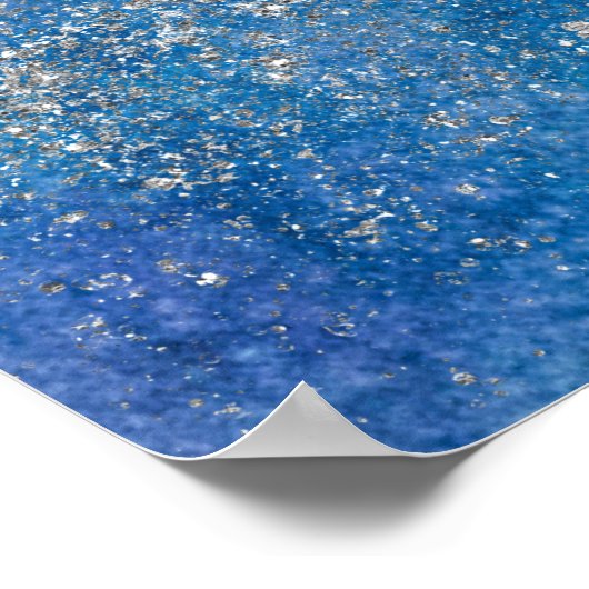 Friend houdt van Blue Paarse Silver Waterverf Poster (Hoek)