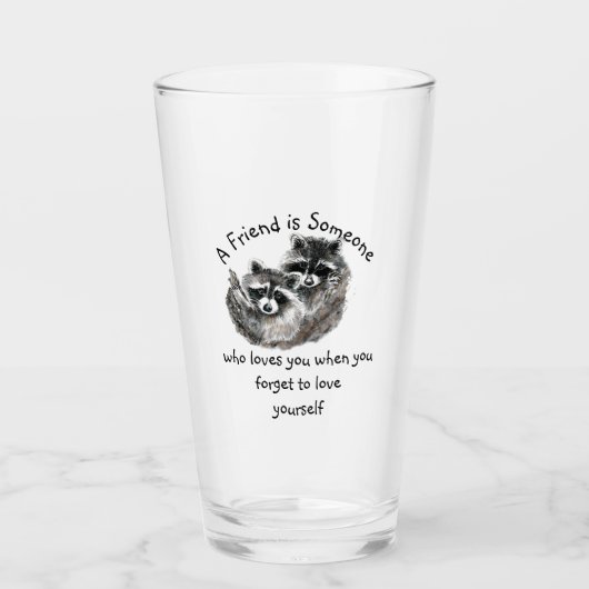 Friend houdt van je Cute Raccoons Animal Art Ceram Glas (Voorkant)