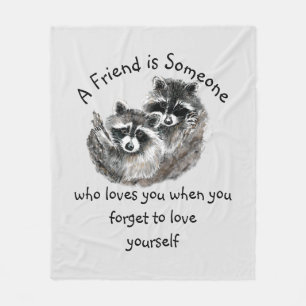 Friend houdt van je Cute Raccoons Animal Art Fleece Deken