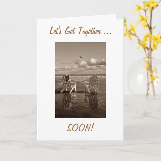 FRIEND-LET'S GET TOGETHER EN SOON - STRANDSETTING KAART (Gele Bloem)