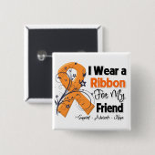 Friend - Leukemia Ribbon Vierkante Button 5,1 Cm (Voorkant /achterkant)