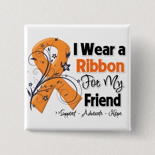Friend - Leukemia Ribbon Vierkante Button 5,1 Cm (Voorkant)