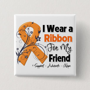 Friend - Leukemia Ribbon Vierkante Button 5,1 Cm