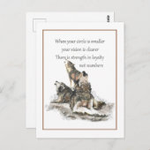 Friend Loyalty Wisdom Wolf Pack Quote Briefkaart (Voorkant / Achterkant)
