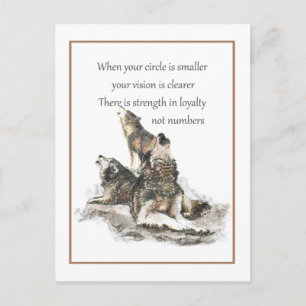 Friend Loyalty Wisdom Wolf Pack Quote Briefkaart
