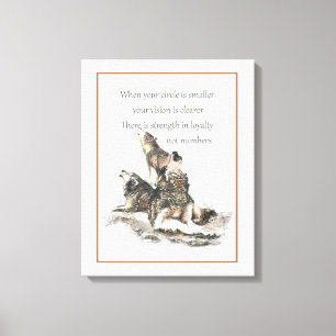 Friend Loyalty Wisdom Wolf Pack Quote Canvas Afdruk