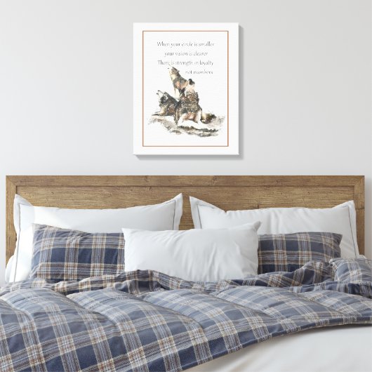 Friend Loyalty Wisdom Wolf Pack Quote Canvas Afdruk (Insitu (Slaapkamer))