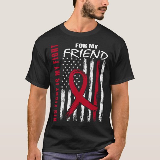 Friend Multiple Myeloma Awareness American Flag Pr T-shirt (Voorkant)