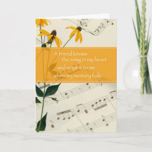 Friend Music en Flowers Kaart