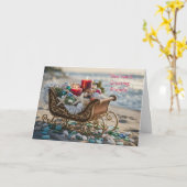 Friend or Friends Christmas Holiday Ocean Beach Kaart (Gele Bloem)