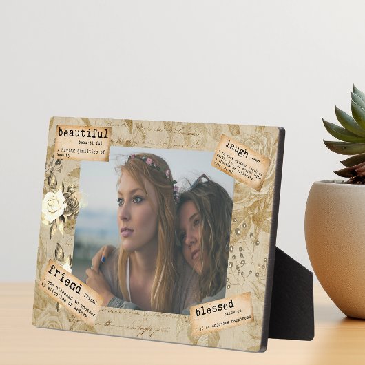 Friend Photo Gift  Decoupage Journal Fotoplaat