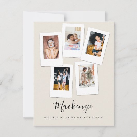 Friend Photos Will You Be My Maid of Honor Card Kaart (Voorkant)