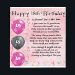 Friend Poem 18th Birthday Notitieblok<br><div class="desc">Een groot cadeau voor een speciale vriend op hun 18e verjaardag</div>