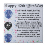 Friend Poem 40th Birthday Tegeltje<br><div class="desc">Een groot cadeau voor een vriend op hun 40ste verjaardag</div>