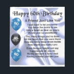 Friend Poem 60th Birthday Notitieblok<br><div class="desc">Een geweldig cadeau voor een vriend op hun 60ste verjaardag</div>