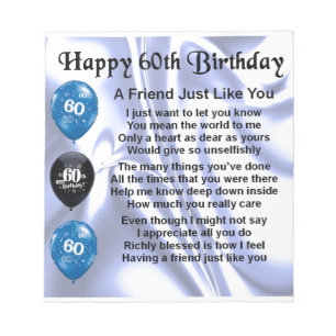 Friend Poem 60th Birthday Notitieblok