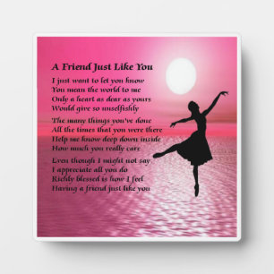 Friend Poem Plaque - Ballerina Design Fotoplaat