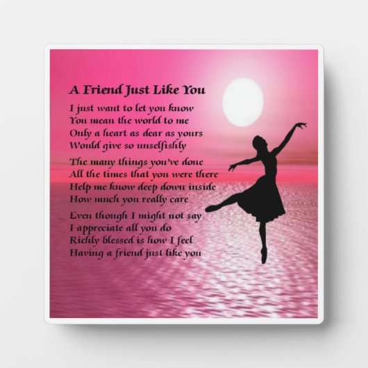 Friend Poem Plaque - Ballerina Design Fotoplaat (Voorkant)