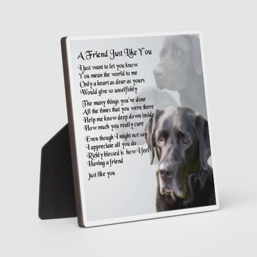 Friend Poem Plaque - Black Labrador Design Fotoplaat (Voorkant)