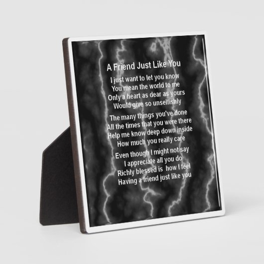 Friend Poem Plaque - Bliksem Marble Design Fotoplaat (Voorkant)
