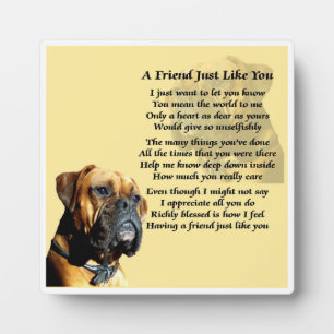 Friend Poem Plaque - Boxer Dog Design Fotoplaat
