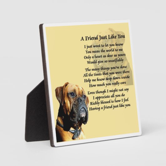 Friend Poem Plaque - Boxer Dog Design Fotoplaat (Voorkant)