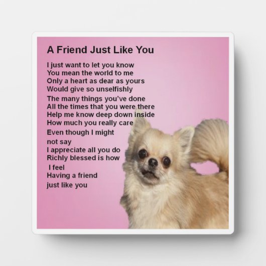 Friend Poem Plaque - Chihuahua hondenontwerp Fotoplaat (Voorkant)