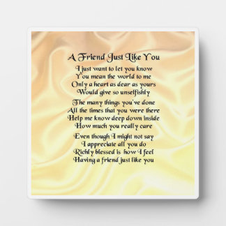 Friend Poem Plaque - Cream silk Design Fotoplaat