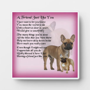 Friend Poem Plaque - Frans Bulldog-ontwerp Fotoplaat