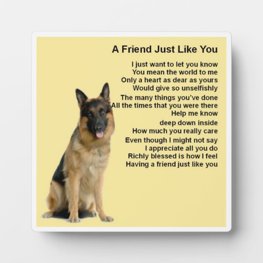 Friend Poem Plaque  -  German Shepherd Dog  Design Fotoplaat (Voorkant)