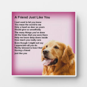 Friend Poem Plaque - Golden Retriever Design Fotoplaat