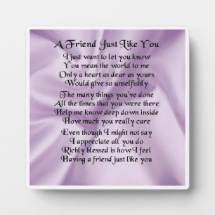 Friend Poem Plaque - Lila zijdeontwerp Fotoplaat