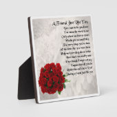 Friend Poem Plaque - Ontwerp met rode rozen Fotoplaat (Voorkant)