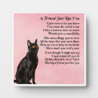 Friend Poem Plaque - ontwerp met zwarte kat