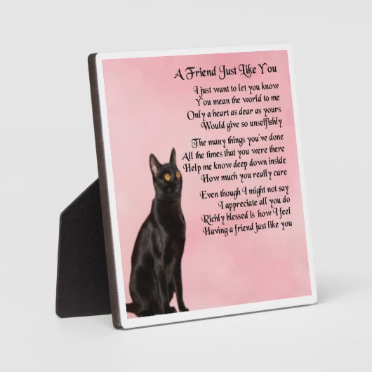Friend Poem Plaque - ontwerp met zwarte kat Fotoplaat (Voorkant)
