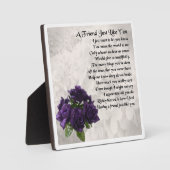 Friend Poem Plaque - Ontwerp van Paarse Rozen Fotoplaat (Voorkant)