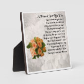 Friend Poem Plaque - Ontwerp van Rozen peach Fotoplaat (Voorkant)
