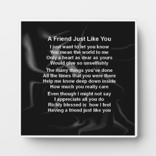 Friend Poem Plaque - ontwerp zwarte zijde Fotoplaat