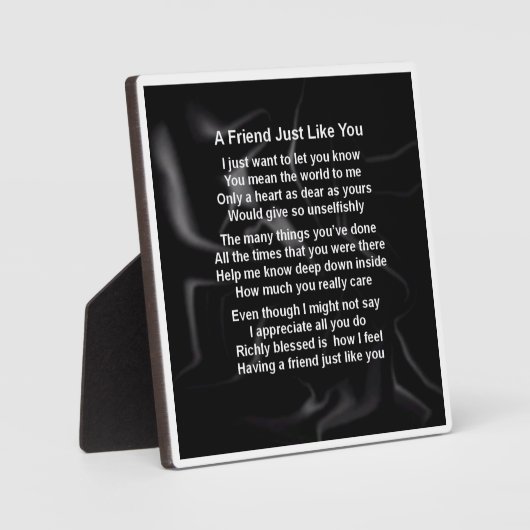 Friend Poem Plaque - ontwerp zwarte zijde Fotoplaat (Voorkant)