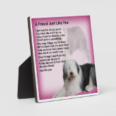 Friend Poem Plaque - Oude Engelse Sheepdog Design Fotoplaat (Voorkant)