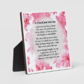 Friend Poem Plaque - Roze Floral Design Fotoplaat (Voorkant)