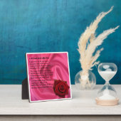 Friend Poem Plaque - Roze zijde en Roos design Fotoplaat (Insitu)