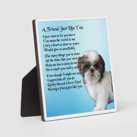 Friend Poem Plaque - Shih Tzu Dog Design Fotoplaat (Voorkant)