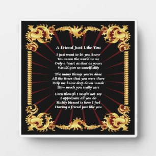 Friend Poem Plaque - Zwart design Fotoplaat